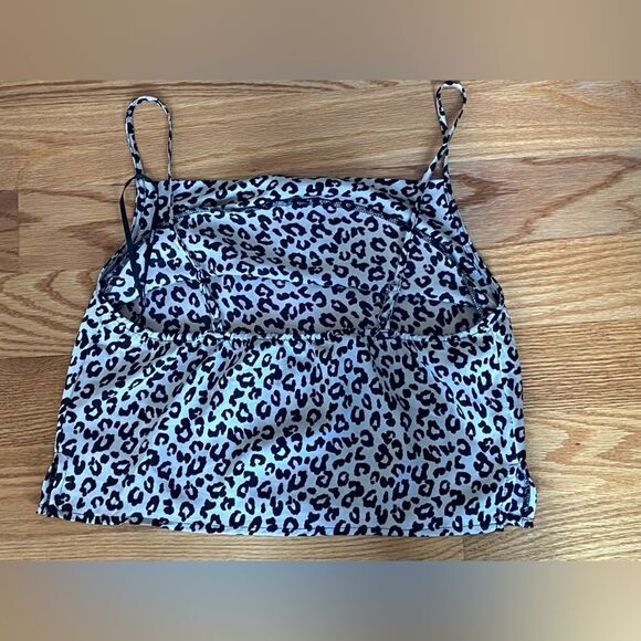 Forever 21 Cheetah Leopard Cropped Strappy Tank Spaghetti Strap Small S - Picture 5 of 9